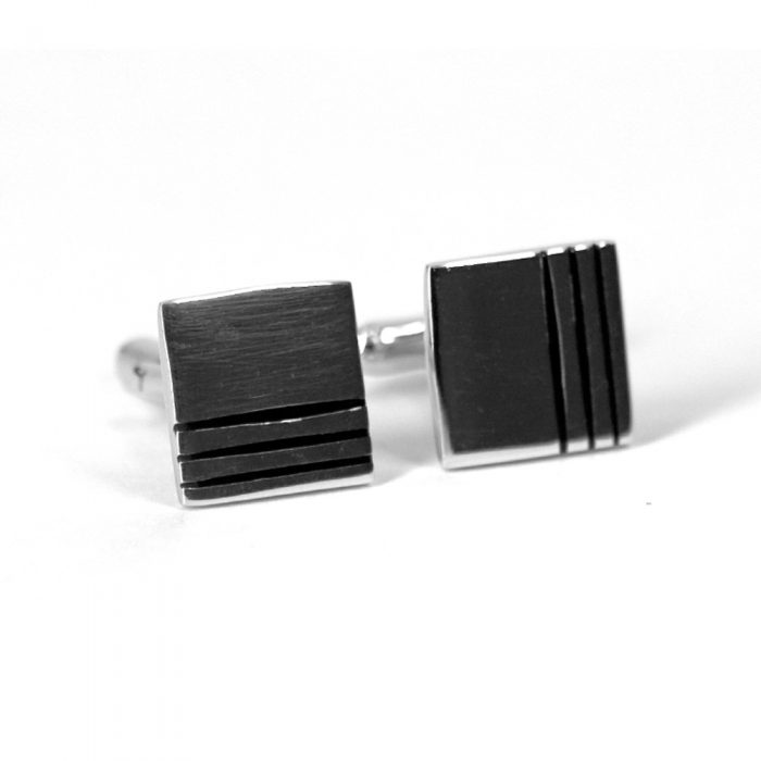Silver square cufflinks