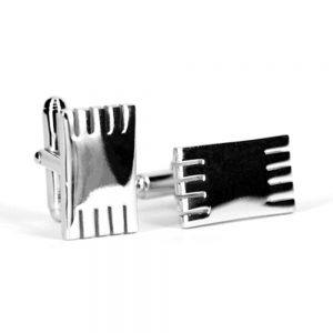 Rectangle silver cufflinks