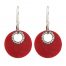 Red Coral Circle Earrings