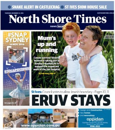 North Shore Times. Front Page
