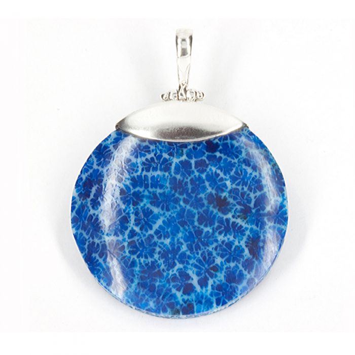 Blue Coral Disk Pendant