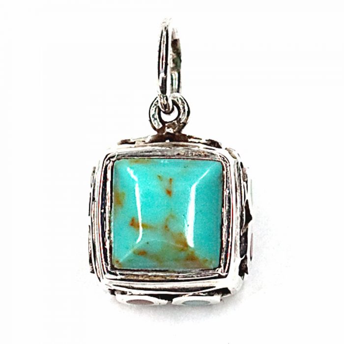 Multi-sided Turquoise & Silver Pendant