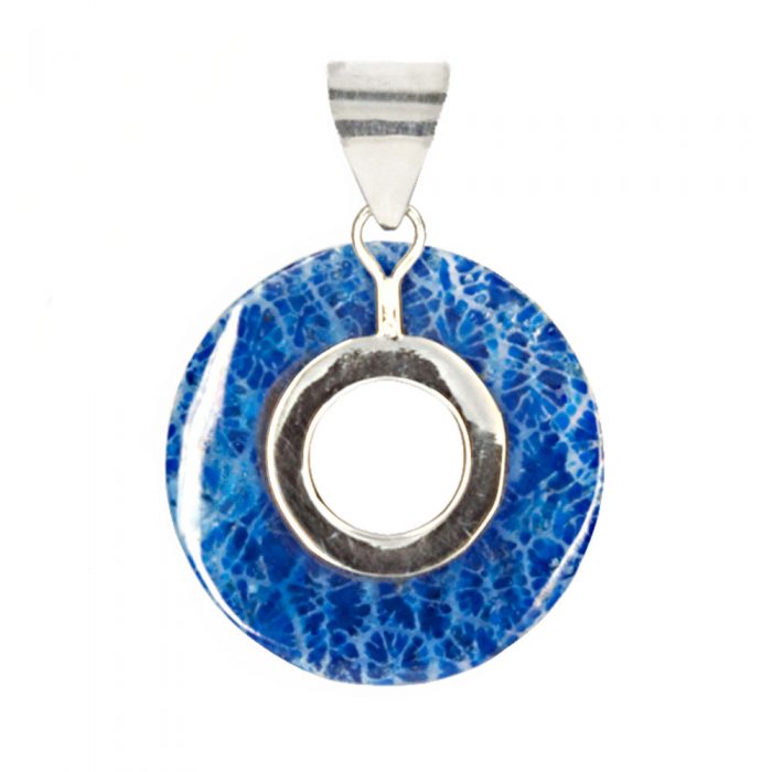 Blue Coral Circle Pendant