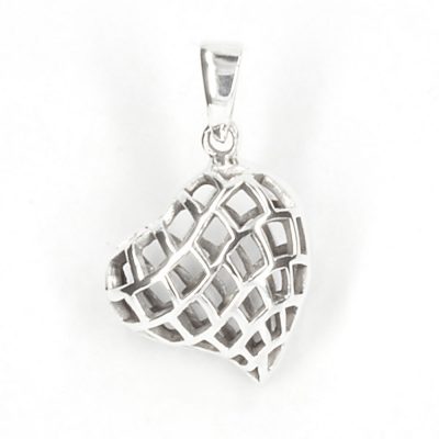Asymmetrical Silver Heart Pendant
